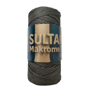 Пряжа Sultan MAKROME (Султан Макраме) №193 темний хакі пряжа для сумок макраме, нитки для в'язання спицями та гачком 193 фото