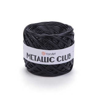 Пряжа Yarnart Metallic Club №88120 чорний, трикотажна пряжа, для ручного в'язання спицями та гачком 8120 фото