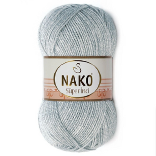 Пряжа Nako Super Inci №195 світло-сірий (вовна з акрилом) 100 г, 260 м 195 фото