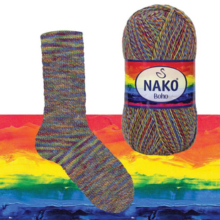 Пряжа Nako Boho Desen №87727 (шкарпеткова пряжа) 100 г, 400 м 87727 фото
