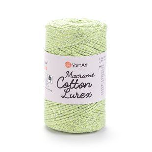 Пряжа Yarnart Macrame Cotton Lurex №726 салат, нитки для в'язання макраме 726 фото