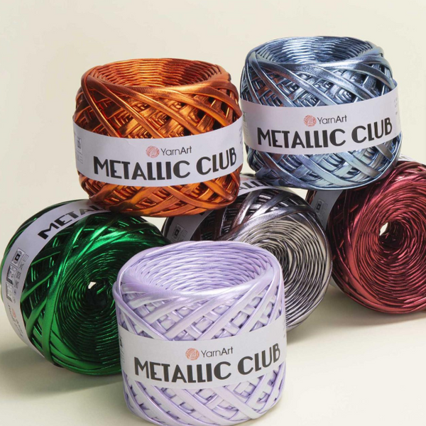Пряжа Yarnart Metallic Club №88120 чорний, трикотажна пряжа, для ручного в'язання спицями та гачком 8120 фото