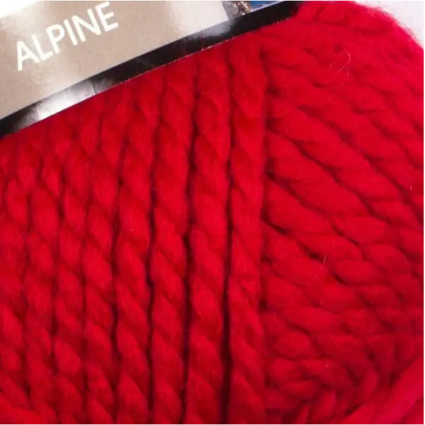 Пряжа YarnArt Alpine №340 красный цвет - полушерстяная для вязания спицами и крючком 340 фото
