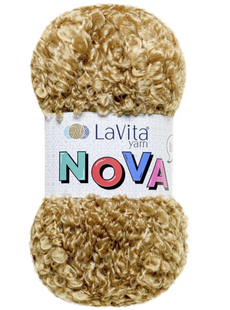 Пряжа LaVita NOVA №7101 пшеничний , пряжа буклє, нитки для в'язання 7101 фото