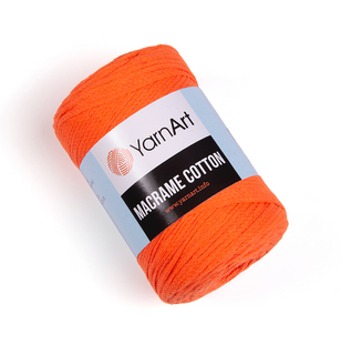 Пряжа YarnArt Macrame Cotton №800 яскраво-помаранчевий, напівбавовняна нитки для в'язання сумок та макраме 800 фото