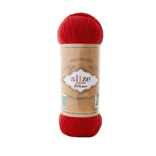 Пряжа Alize Superwash Artisan (Супервош Артiзан) №56 червоний, шкарпеткова нитки для в'язання 56 фото