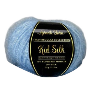 Пряжа Avanti Yarn SUPER KID SILK №84 блакитний, пряжа-мохер з шовком, для в'язання гачком и спицями 84 фото