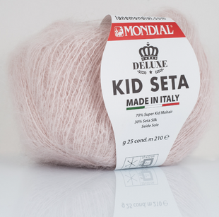 Пряжа Mondial Kid Seta №391 ніжна пудра (кід мохер, шовк) 210 м, 25 г 391 фото