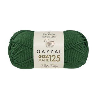 Пряжа Gazzal Giza Matte 125 №5561 темно-зеленый цвет, 125м/50гр, 100% хлопок, для ручной вязки спицами и крючком 5561 фото