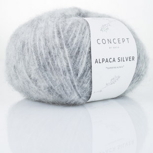 Пряжа Katia Alpaca Silver №255 светло-серый + люрекс (альпака, люрекс) 120 м, 25 г 255 фото