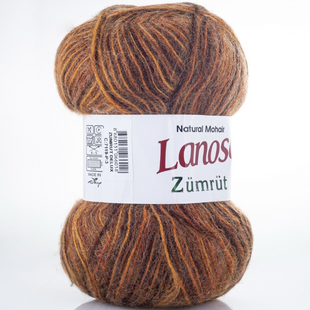 Пряжа Lanoso ZUMRUT Delux (Зумрут Делюкс) №7119 рудий меланж (Пряжа мохер, нитки для в'язання) 7119 фото