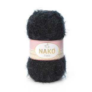 Пряжа Nako Paris №217 чорний (фантазійна пряжа) 100 г, 245 м 217 фото