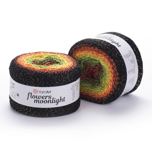 Пряжа YarnArt Flowers Moonlight №3267 пряжа бавовна з акрилом та металіком, нитки для ручного в'язання спицями та гачком 3267 фото