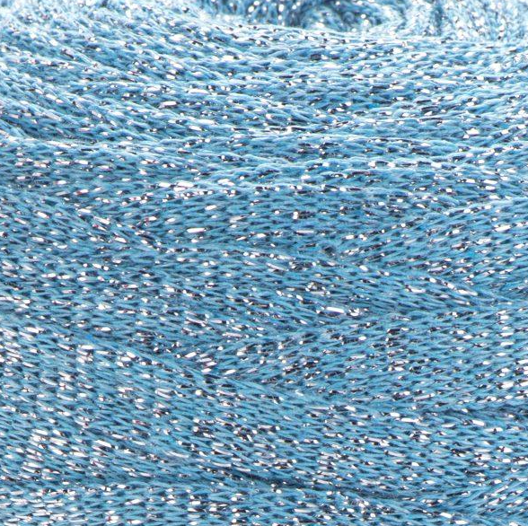 Пряжа YarnArt Ribbon Lurex №733 блакитний, з люрексом для в'язання спицями та гачком 733 фото