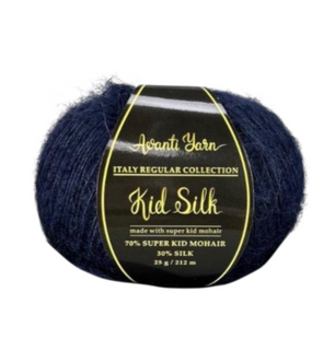 Пряжа Avanti Yarn SUPER KID SILK №87 темно-синій, пряжа-мохер з шовком, для в'язання гачком и спицями 87 фото