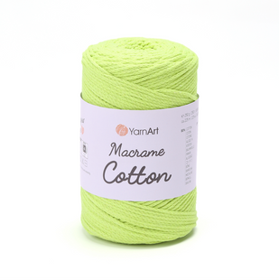 Пряжа YarnArt Macrame Cotton №801 яскраво-салатовий, напівбавовняна нитки для в'язання сумок та макраме 801 фото