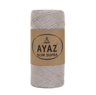 Пряжа Ayaz Slim Supra №1257 сіро-бежевий (макраме) 200 г, 200 м 1257 фото