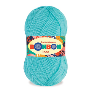 Пряжа Nako Bonbon Ince №98238 бірюзовий (акрил) 100 г, 300 м 98238 фото