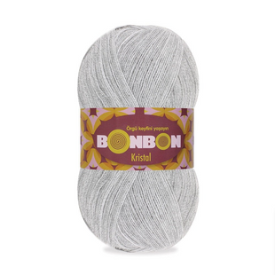 Пряжа Nako Bonbon Kristal №98233 світло-сірий меланж (акрил) 100 г, 475 м 98233 фото