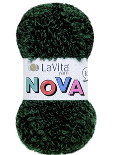 Пряжа LaVita NOVA №8103 темно-зелений, пряжа буклє, нитки для в'язання 8103 фото