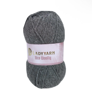 Пряжа Lady Yarn Nice Woolly №NW023 серый (полушерсть) 100 г, 200 м NW023 фото