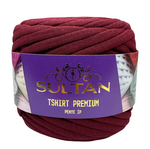 Пряжа Sultan TSHIRT PREMIUM (Шірт Преміум) №1003 бордовий (Трикотажна пряжа, нитки для в'язання) 1003 фото