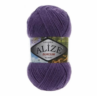 Пряжа Alize Burcum Klasik №44 фіолетовий, 210 м 100 г, 100% акрил 44 фото