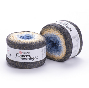Пряжа YarnArt Flowers Moonlight №3287 пряжа бавовна з акрилом та металіком, нитки для ручного в'язання спицями та гачком 3287 фото