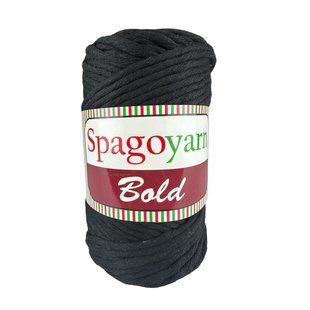 Пряжа Spagoyarn Bold №115 чорний, шнур для плетіння, нитки макраме 115 фото