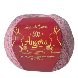 Пряжа Avanti Yarn Angora 50 (Ангора 50) №F32 розовый меланж, нитки ангора для вязания спицами и крючком F32 фото