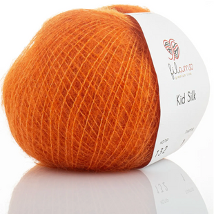 Пряжа Filamo Kid Silk 25 (Кід Сілк 25) №132 оранж, мохер з шовком нитки для в'язання спицями і гачком 132 фото