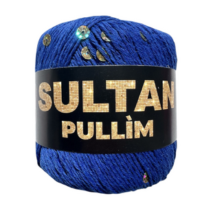 Пряжа Sultan PULLIM (Султан Пуллім) №2601 електрик паєтка голограма, пряжа бавовна з паєткою, нитки для в'язання спицями та гачком 2601 фото