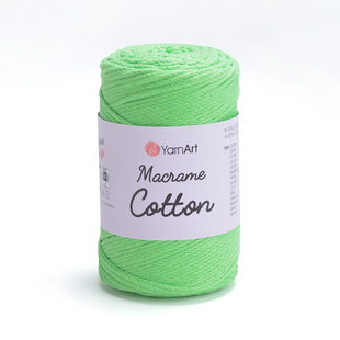 Пряжа YarnArt Macrame Cotton №802 яскраво-зелений, напівбавовняна нитки для в'язання сумок та макраме 802 фото