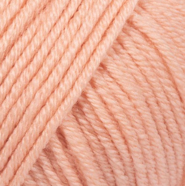 Пряжа Gazzal Wool 115 № 3309 персик колір, 115м/50гр, 100% вовна мериноса, для ручного в'язання спицями та гачком 3309 фото