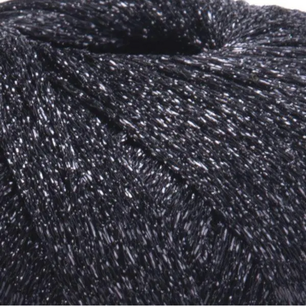 Пряжа YarnArt Sparkle №1360 чорний, з люрексом нитки для в'язання спицями і гачком 1360 фото