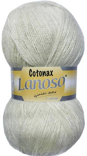 Пряжа Lanoso COTONAX №901 екрю пряжа бавовни з акрилом, для ручного в'язання спицями та гачком 901 фото