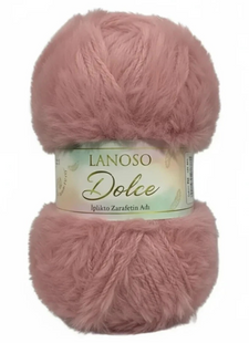 Пряжа Lanoso DOLCE №933 рожевий, пряжа імітація хутра, для ручного в'язання спицями та гачком 933 фото