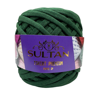 Пряжа Sultan TSHIRT PREMIUM (Шірт Преміум) №1019 темно-зелений (Трикотажна пряжа, нитки для в'язання) 1019 фото