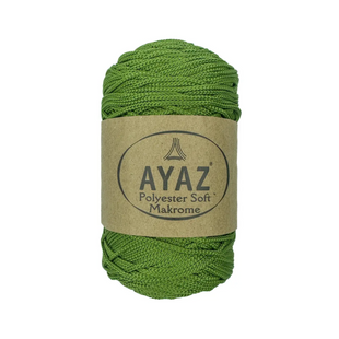 Пряжа Ayaz Polyester Soft Makrome (Аяз Софт Макроме) №1263 зелений, для сумок макраме та в'язання гачком 1263 фото