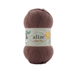 Пряжа Alize HAPPY KIDS №232 коричневий, пряжа вовна з бамбуком, для ручного в'язання спицями та гачком 232 фото