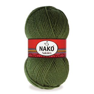 Пряжа Nako Nakolen №1902 зелений (вовна) 100 г, 210 м 1902 фото