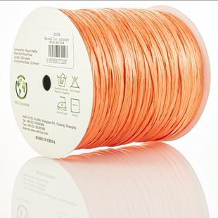Рафія Ispie (Іспі) Metallic orang/Металлік оранж, для в'язання капелюхів і сумок 7503502 фото