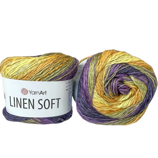 Пряжа YarnArt Linen Soft №7410, бавовна, віскоза з льоном, нитки для вʼязання спицями та гачком 7410 фото