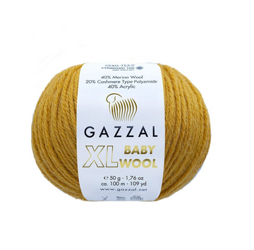 Пряжа Gazzal Baby Wool XL (кашемір, мериносова вовна, акрил) 50 г, 100 м