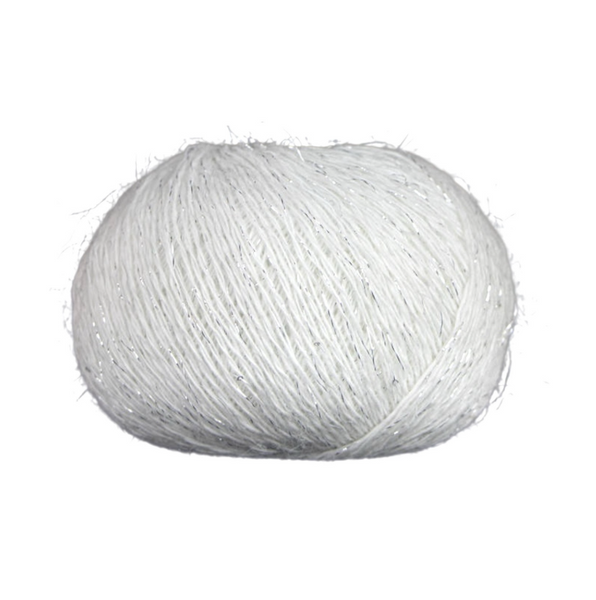 Пряжа Avanti Yarn Angora Premium (Ангора Премиум) №ЕF10/101 белый c серебром, ангора с люрексом и пайетками ЕF10/101 фото
