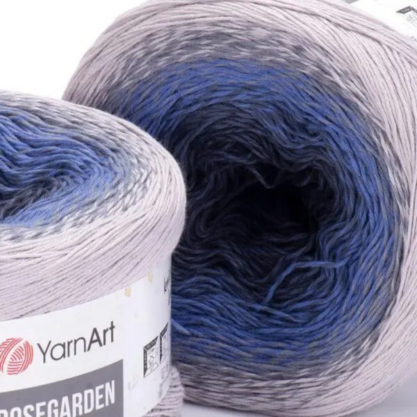 Пряжа YarnArt Rosegarden №315, бавовна, секційне фарбування нитки для в'язання спицями та гачком 315 фото