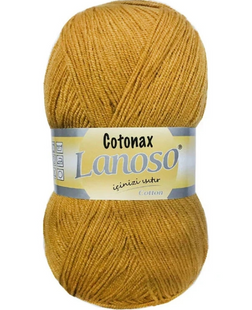 Пряжа Lanoso COTONAX №903 гірчиця пряжа бавовни з акрилом, для ручного в'язання спицями та гачком 903 фото