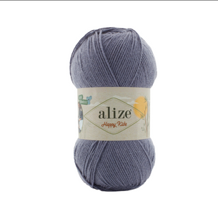 Пряжа Alize HAPPY KIDS №236 сірий, пряжа вовна з бамбуком, для ручного в'язання спицями та гачком 236 фото