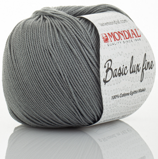 Пряжа Mondial Basic Lux Fine №113 стальной (мерсеризированный хлопок) 165 м, 50 г 113 фото