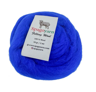 Вовна для валяння Spagoyarn FELT WOOL (Фелт Вул) № 87004 яскраво-синій (Пряжа 100% вовна, нитки для фелтингу) 87004 фото